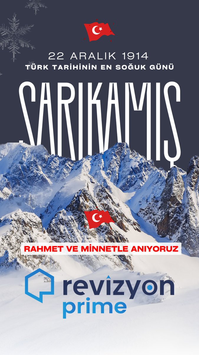 Sarıkamış şehitlerimizi rahmet ve minnetle anıyoruz.

#samsun #atakum #RevizyonPrime #sarıkamış #sarıkamışşehitlerimizirahmetleanıyoruz