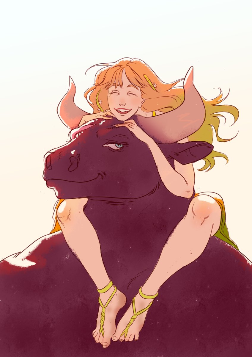 Cheesomancer's tweet image. Riding a bull (literally this time) 🌻

#Minotaur #terato #art