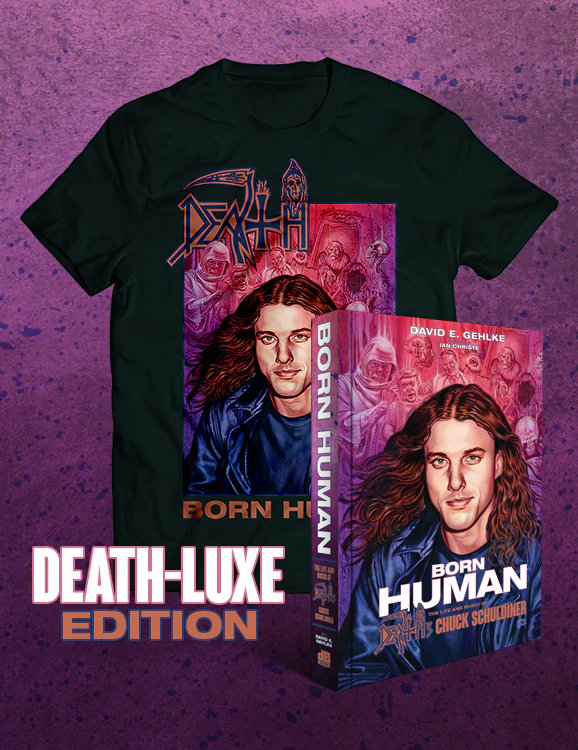 dbmagazine's tweet image. Only 12 copies remain of our Deathluxe edition of "Born Human," which includes an exclusive t-shirt featuring Ed Repka's new cover art. store.decibelmagazine.com/collections/bo…
