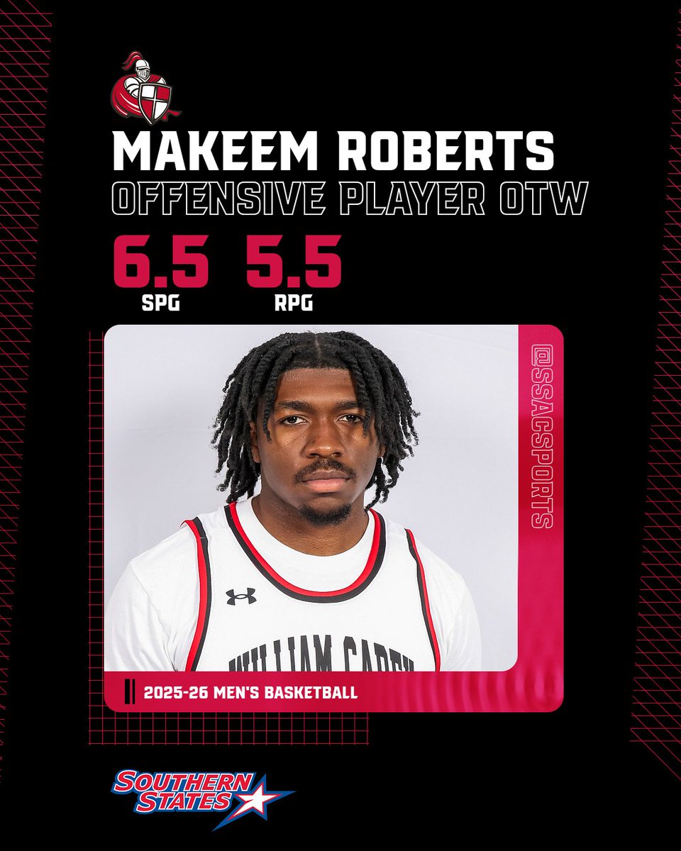 SSACsports's tweet image. 𝗦𝗦𝗔𝗖 𝗠𝗲𝗻’𝘀 𝗕𝗮𝘀𝗸𝗲𝘁𝗯𝗮𝗹𝗹 𝗣𝗹𝗮𝘆𝗲𝗿𝘀 𝗼𝗳 𝘁𝗵𝗲 𝗪𝗲𝗲𝗸

@CareyAthletics swept the honors!

Offensive: Jamar Jenkins
Defensive: Makeem Roberts

🔗 tinyurl.com/mees97h9