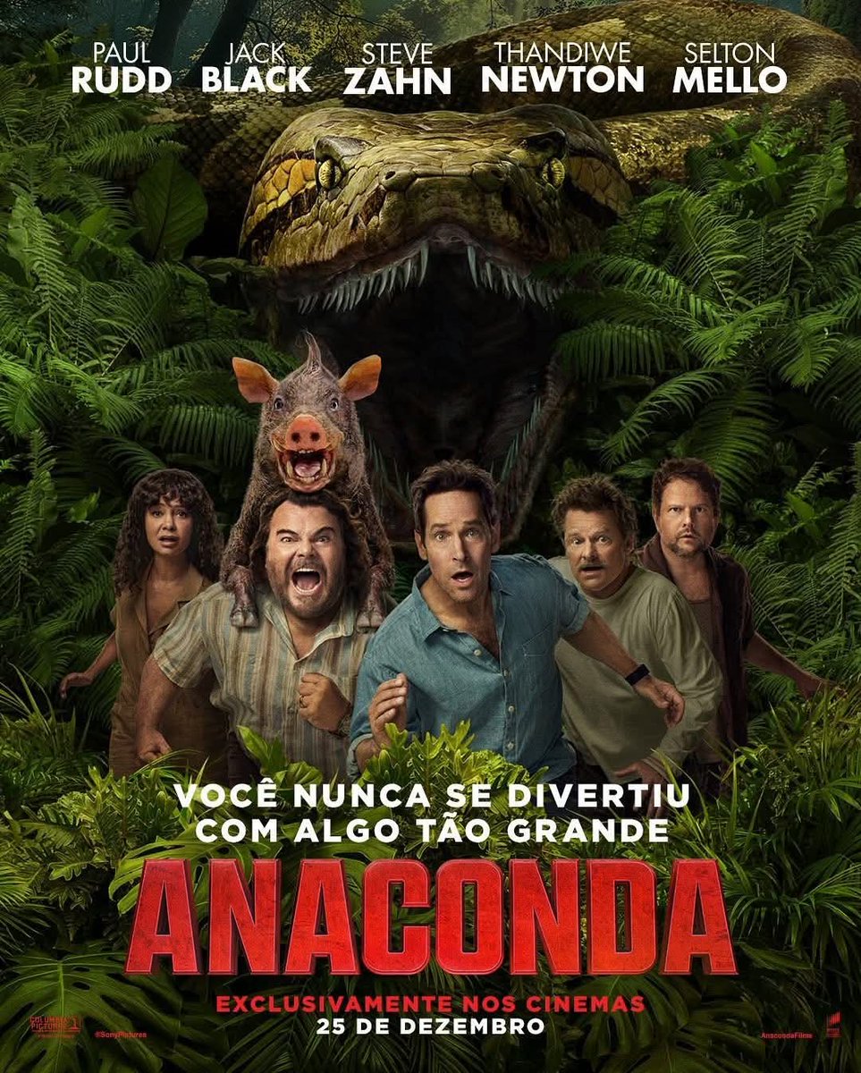 AlissonJonantha's tweet image. Prepare-se Vocês Nunca Se Divertiu Com Algo Tão Grande Dia 25 de Dezembro No Feriado de Natal Estreia Anaconda 🐍🐍 @SonyPictures @SonyPicturesBr @Anaconda_Movie @jackblack #AnacondaFilme #AnacondaMovie