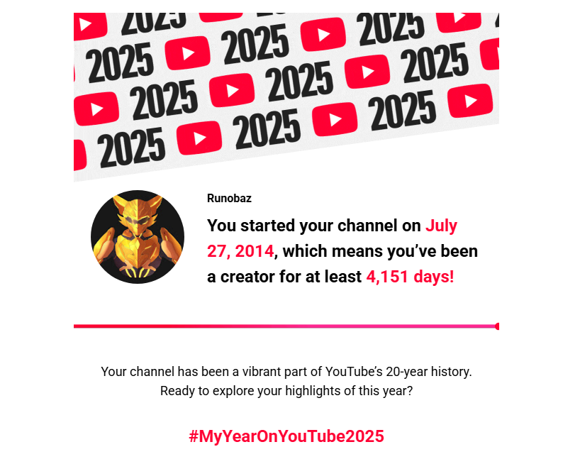 Runobaz's tweet image. People may have forgotten that I've been a creator for more than a decade now, starting out as an i.r.l. creator (no thanks to my childhood friend that I gave access to my YouTube account to deleting most of my Parkour and Let's Play videos)but at least YouTube still remembers.😹