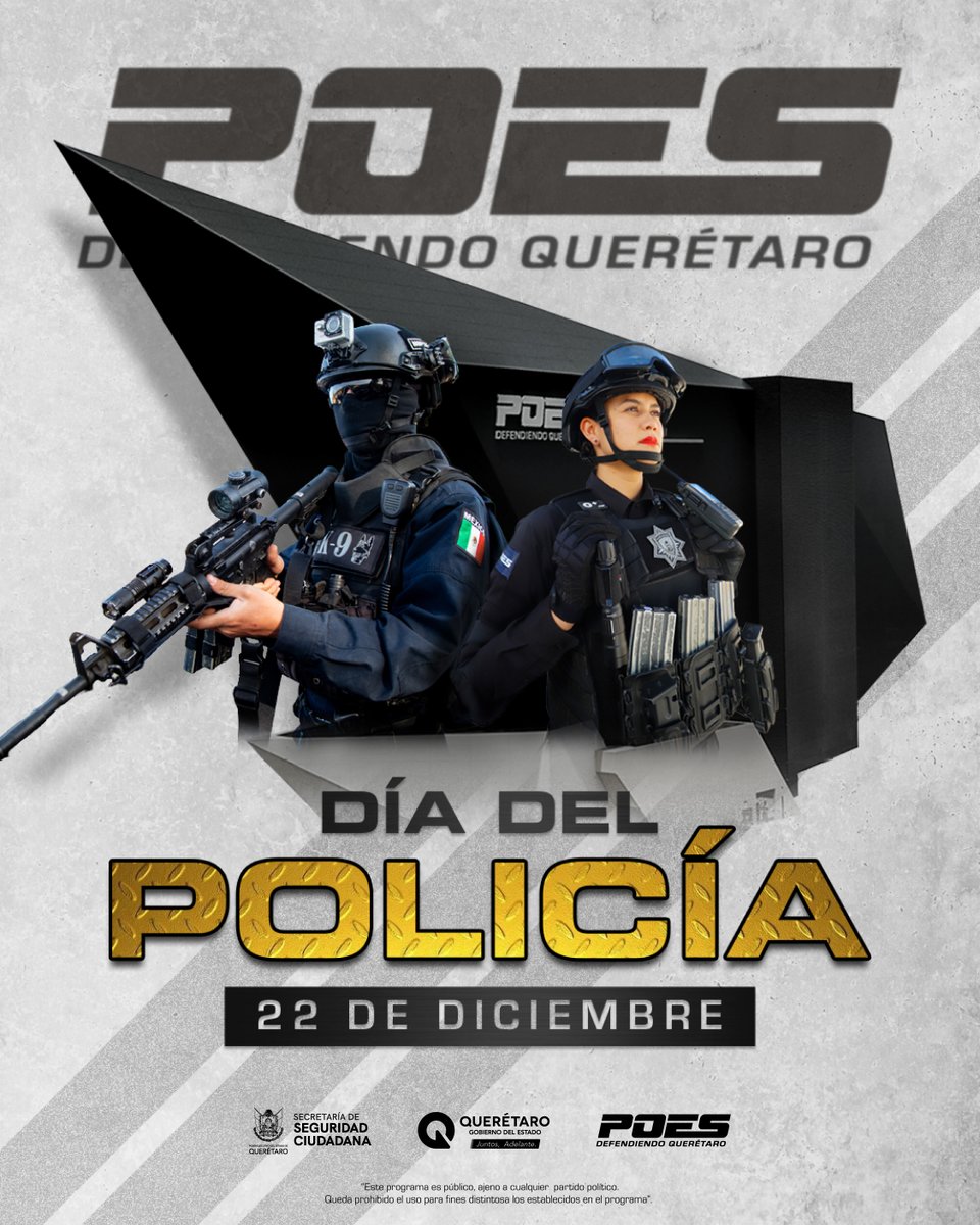 El #DíaDelPolicía es una oportunidad para reconocer la vocación de servicio, el valor y la responsabilidad con la que mujeres y hombres desempeñan su labor todos los días. Hoy honramos a quienes portan el uniforme con honor y protegen a las familias.
