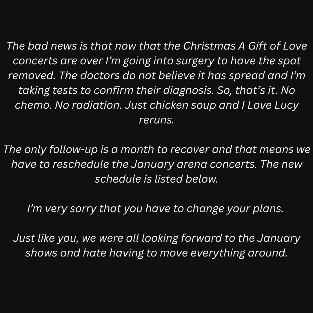 barrymanilow's tweet image. A Statement from Barry Manilow.