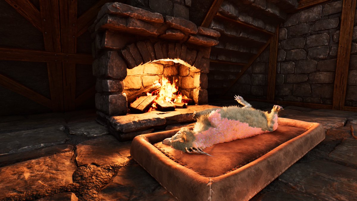 warming her belly by the fire 🥹

#ARKSurvivalAscended #PlayARK #ARKLostColony