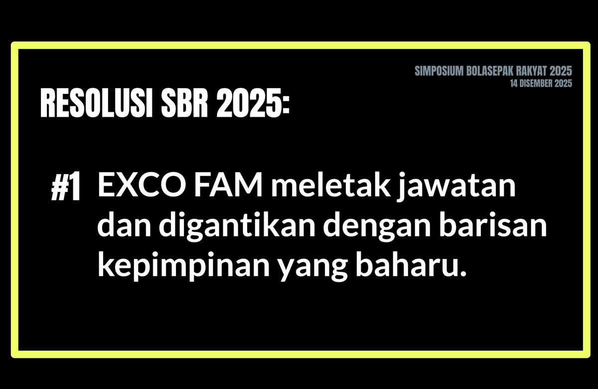 GeneralSec67319's tweet photo. Kenapa Resolusi #1 ini?

1. EXCO FAM adalah pemegang amanah rakyat kpd sukan no. 1 negara. EXCO sepatutnya bertindak utk menjaga nama Malaysia di persada Bolasepak dunia. 

Namun sebaliknya berlaku, di bawah pengurusan mereka, Malaysia telah cuba &amp; #kantoi MENIPU dunia! https://t.co/BJ5NR9UHlt