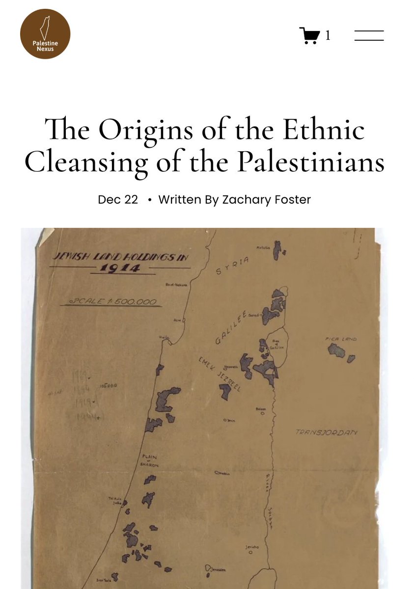 _ZachFoster's tweet image. My latest: The Origins of the Ethnic Cleansing of the Palestinians palestinenexus.com/articles/origi…