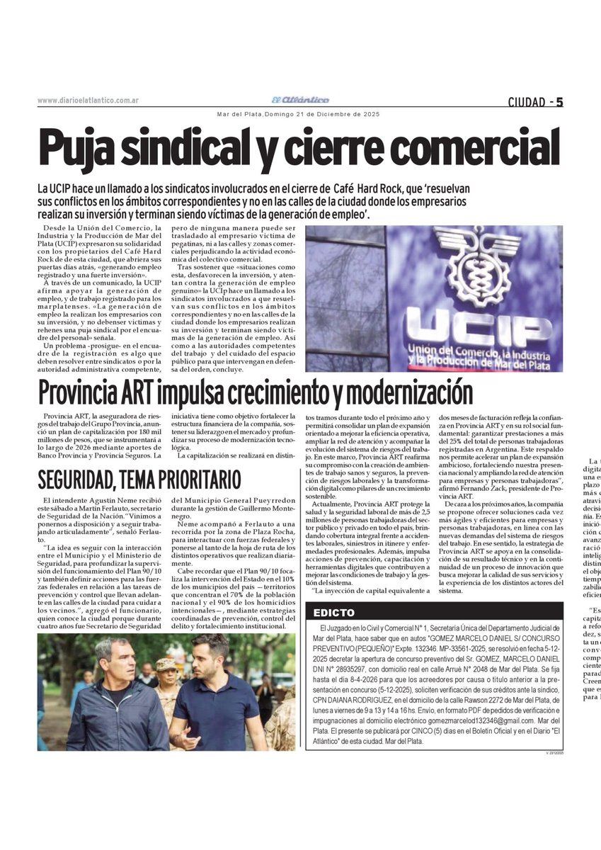 Toda la información del día 21/12/2025