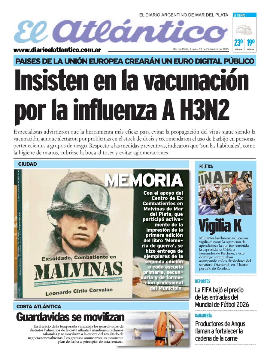 Portada digital del día 22/12/2025