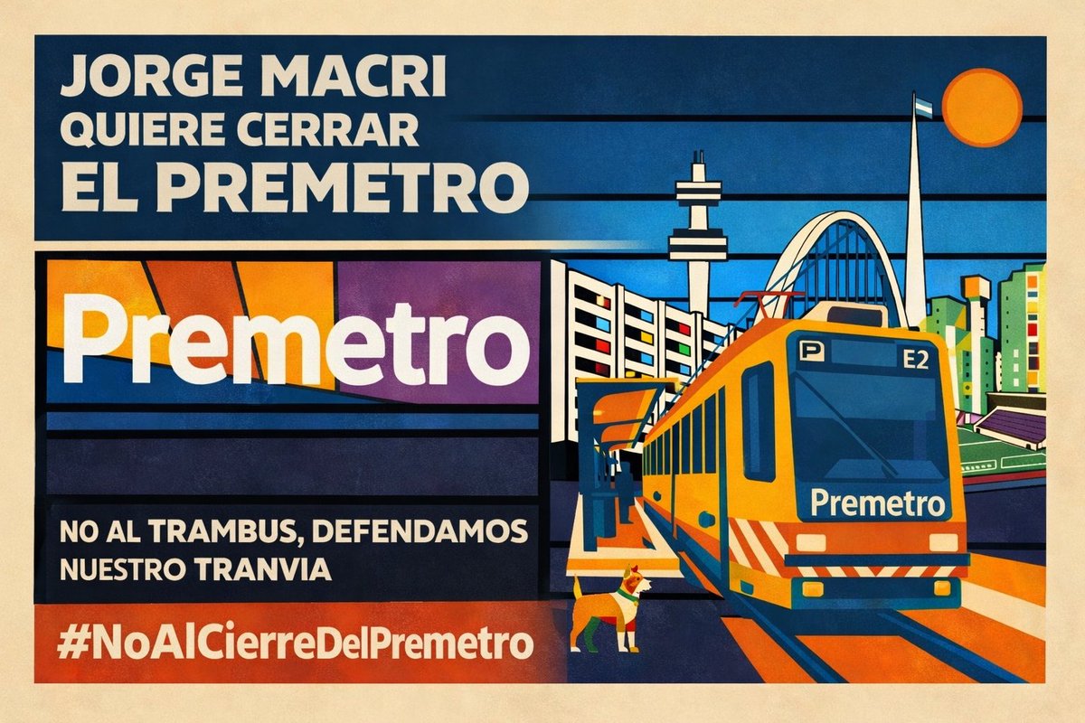 gabischraiber's tweet image. ¿VAMOS A DEJAR QUE NOS SAQUEN EL PREMETRO? 🚋

El Gobierno de la Ciudad quiere eliminar nuestro tren para poner colectivos. Nos merecemos un transporte moderno, pero sobre rieles, como en las mejores ciudades del mundo.

Este Sábado 27 de Diciembre a las 12 hs nos juntamos todos…