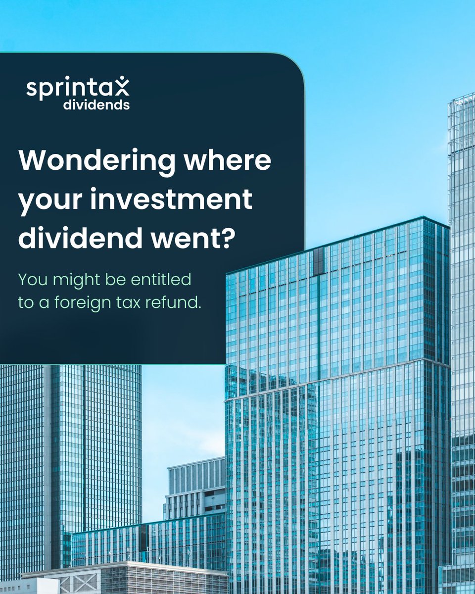 Did you know your cross-border investments could owe you money through a tax refund?

With Sprintax, it takes just minutes to check if you’re eligible for a tax treaty benefit.

🎯 Smart investing means smart reclaiming: hubs.la/Q03Yt0LX0