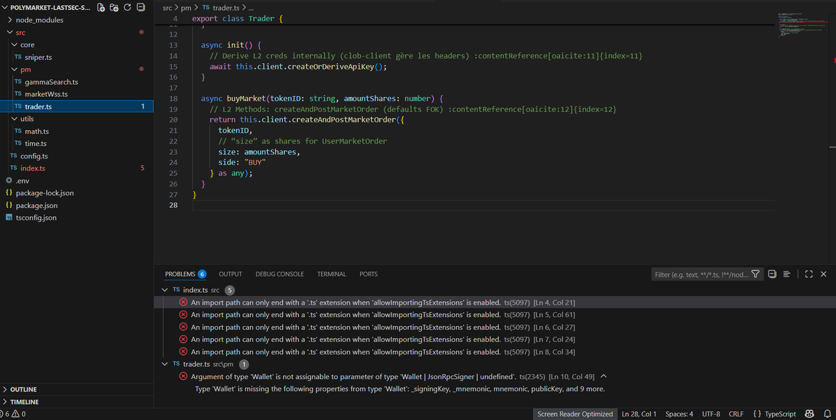 the_smart_ape's tweet photo. I may end up with 10Gb of collected backtest data Hahaa.

It’s the second day of collecting data for my backtest.
I’ll be collecting 4 days of data, which should be enough to run solid backtests.

I’m really excited, I’ll be able to test many different parameter sets and extract the optimal ones. For a bot like this, backtesting is the most important part.

While the backtest data is being collected, I’m also coding another sniper bot on @Polymarket. A top Polymarket trader told me about a strategy I want to test, and I might even reuse my backtest data to try it with the sniper bot.

I’m still running into some errors, hopefully I can fix them today and have a fully functional sniper bot by the time the backtest data collection is done.

Still a lot to do, but everything is moving in the right direction.