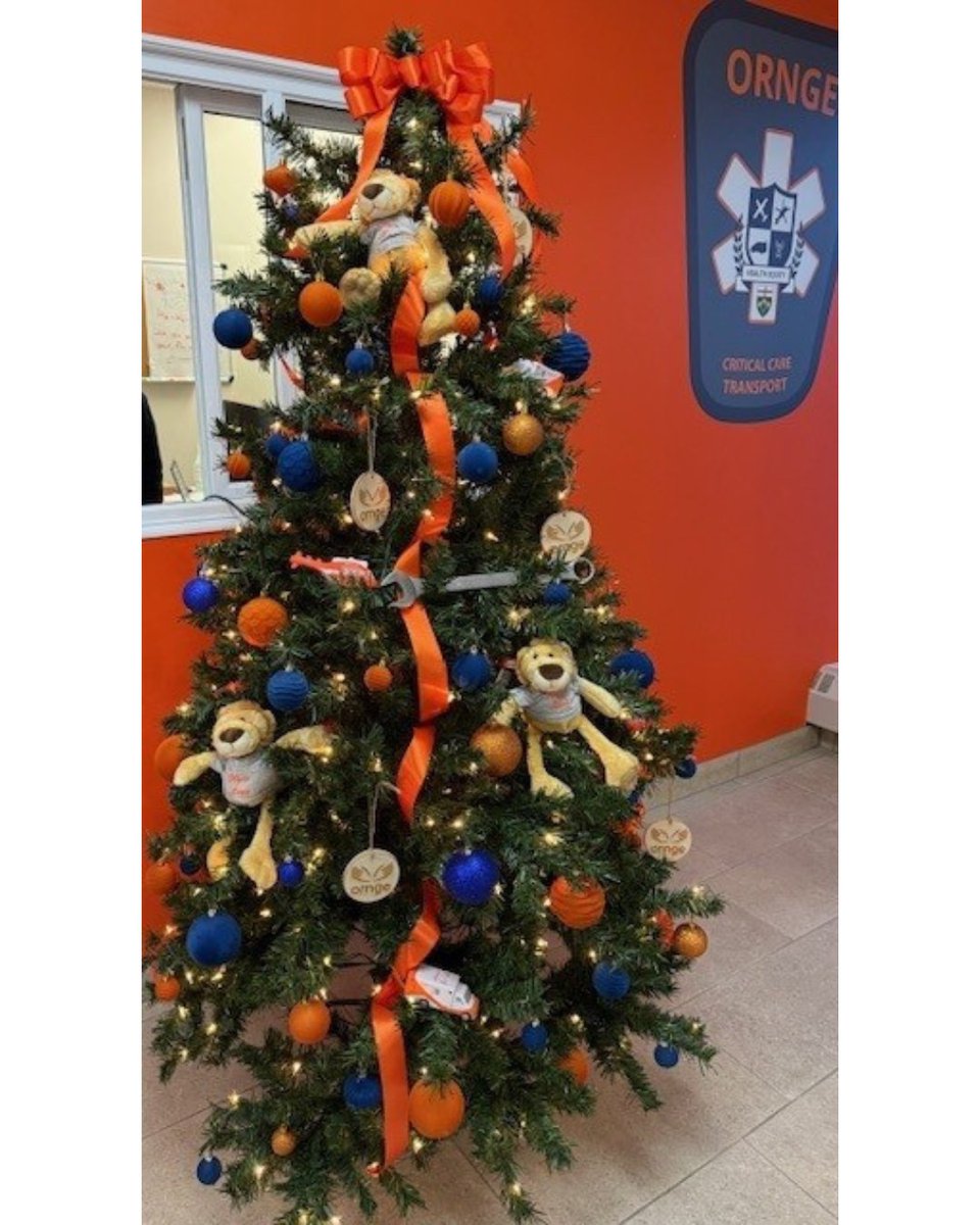 Ornge's tweet photo. Decked out in Ornge style, our Sudbury base is ready to spread holiday cheer. 🎄🧡💙
#happyholidays #feelingfestive https://t.co/0umZNoxUc7