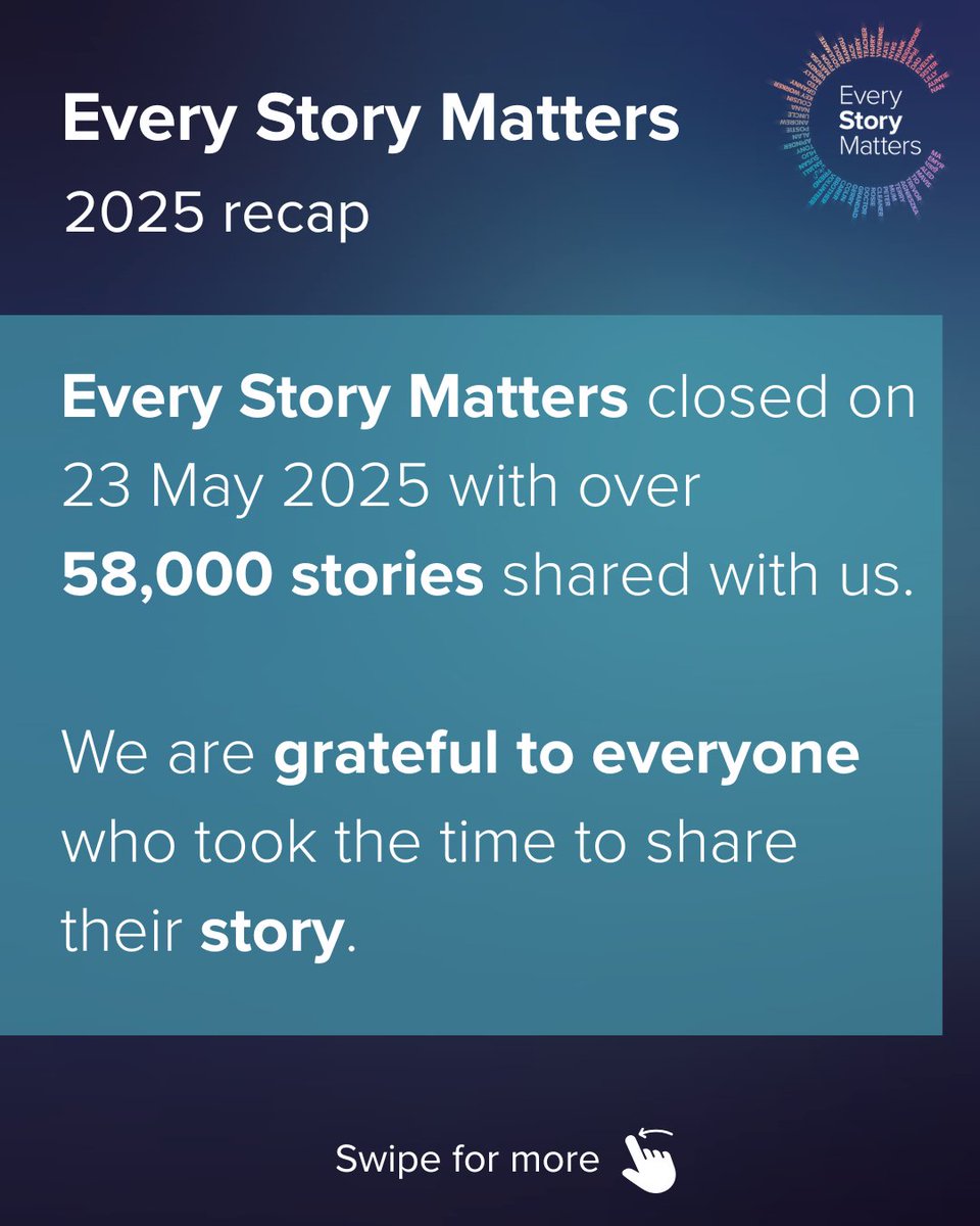 covidinquiryuk's tweet photo. It's been a busy year for the Inquiry’s listening exercise, Every Story Matters. 

Swipe to see what the team has been up to and how your stories have helped the Inquiry’s investigations.

#everystorymatters https://t.co/9IyK8HYCLU