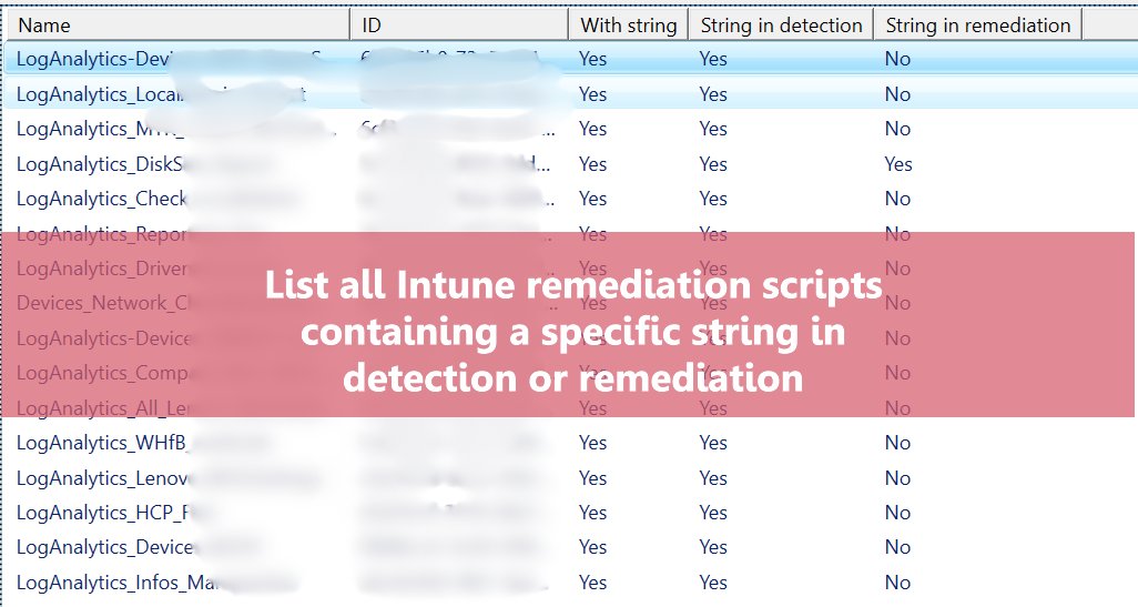 🚀 List all Intune remediation scripts containing a specific string in detection or remediation #MEMPowered #MSIntune <a href="/Hoorge/">Harjit Dhaliwal</a> 

systanddeploy.com/2025/12/list-a…