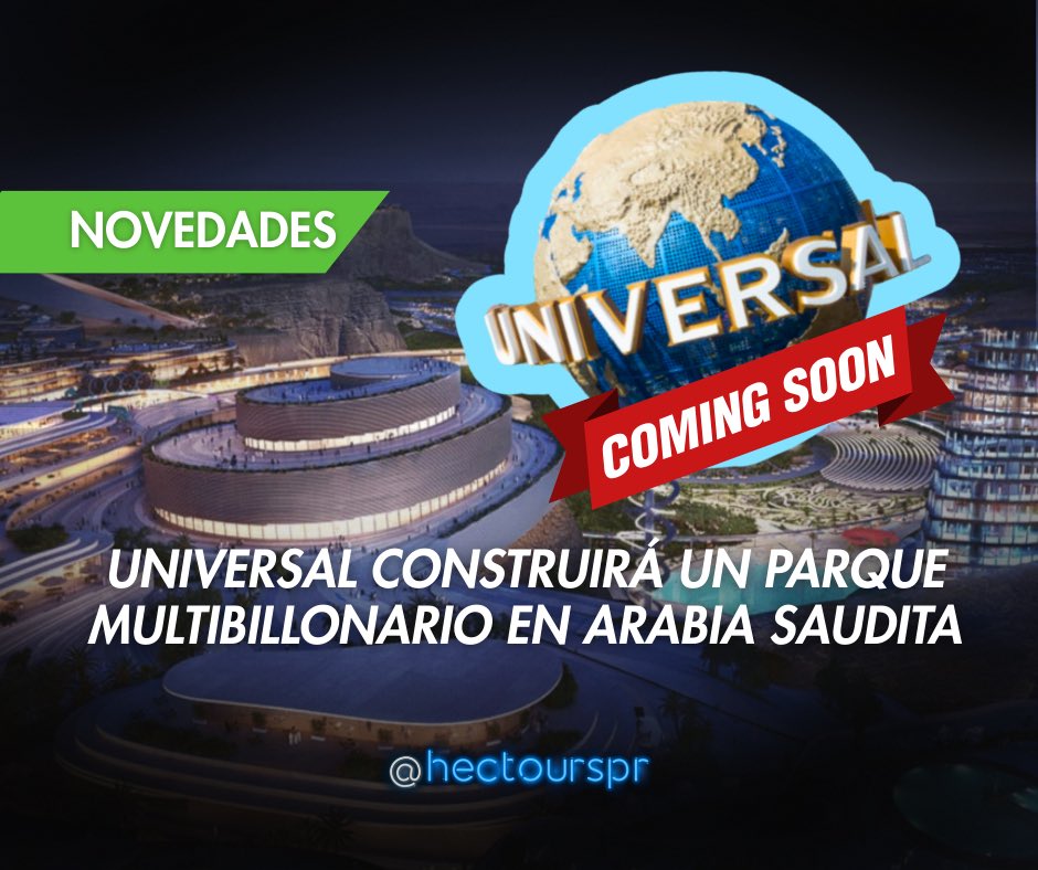 HectoursPR's tweet image. 🎢🌍 Universal Studios se expande… y en grande!

Se anuncia un parque temático multibillonario en Arabia Saudita 🇸🇦 El concepto aún está en desarrollo y podría construirse en Qiddiya, el mega hub de entretenimiento del país ✨

👀🎬 ¿Te lanzarías a visitarlo cuando abra?