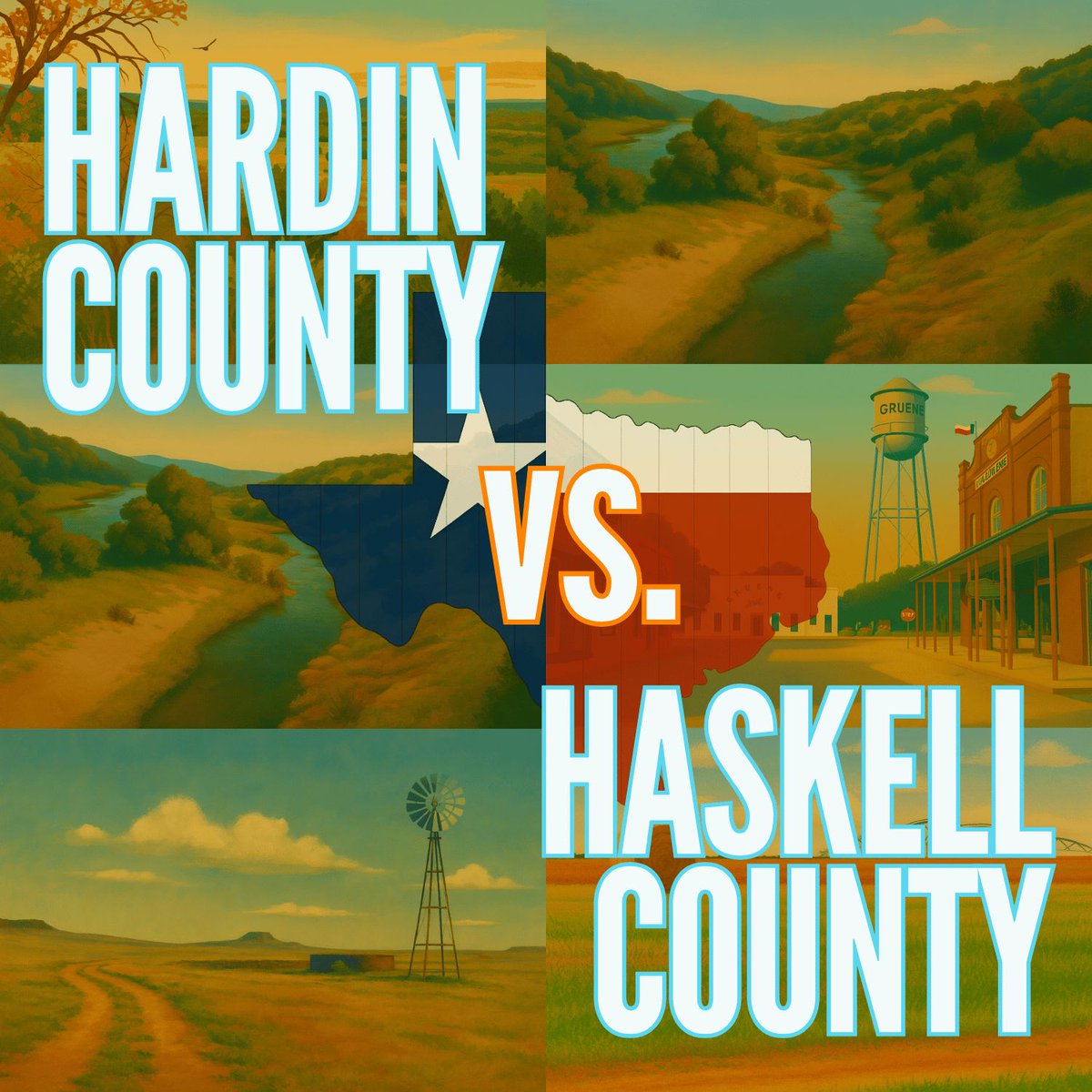 FWD_Texas's tweet photo. Rangers in the Thicket. Farmers in the Field. Different landscapes, same Texas pride.
Full series found here โ https://t.co/YXQalUsgfX
Link to match up in comments below โคต๏ธ
#CountiesAcrossTexas #ForwardTexas #ForwardParty #HardinCounty #HaskellCounty #WeLoveTexas https://t.co/hV2oXBRHAW