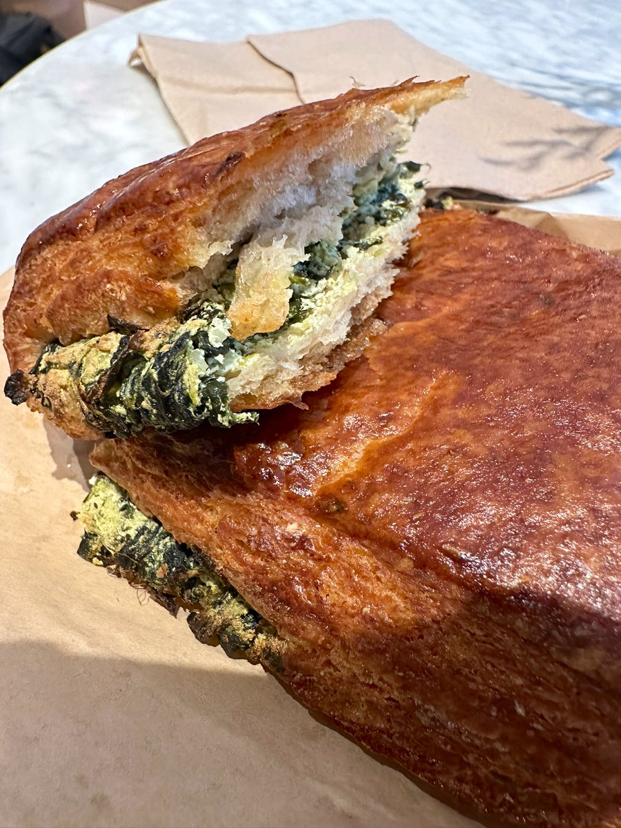 free_style_chef's tweet photo. Spinach feta turnover and a cappuccino for breakfast. 

That was good!

#beekkie #coffee #nyceats https://t.co/lQ0kjfgbQa