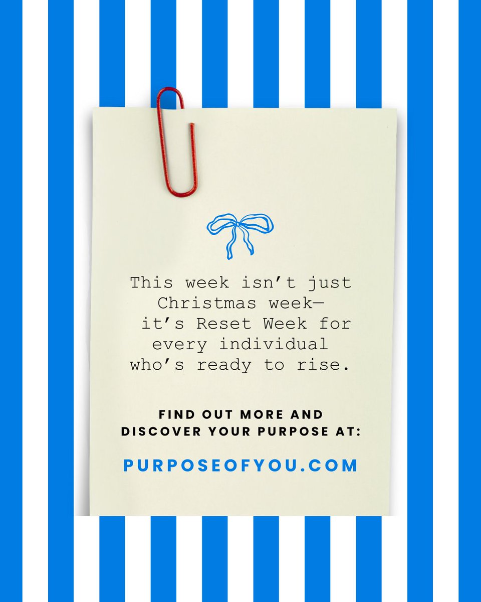 jamesmrink1's tweet photo. This week isn’t just Christmas week it’s Reset Week for every individual who’s ready to rise.

Before the year ends, take 10 minutes to get clear on:
✔️ who you are
✔️ what you carry
✔️ the impact you’re meant to make

Start your Purpose Assessment now → https://t.co/amRRXCWlGv https://t.co/bLZv3jBOdF