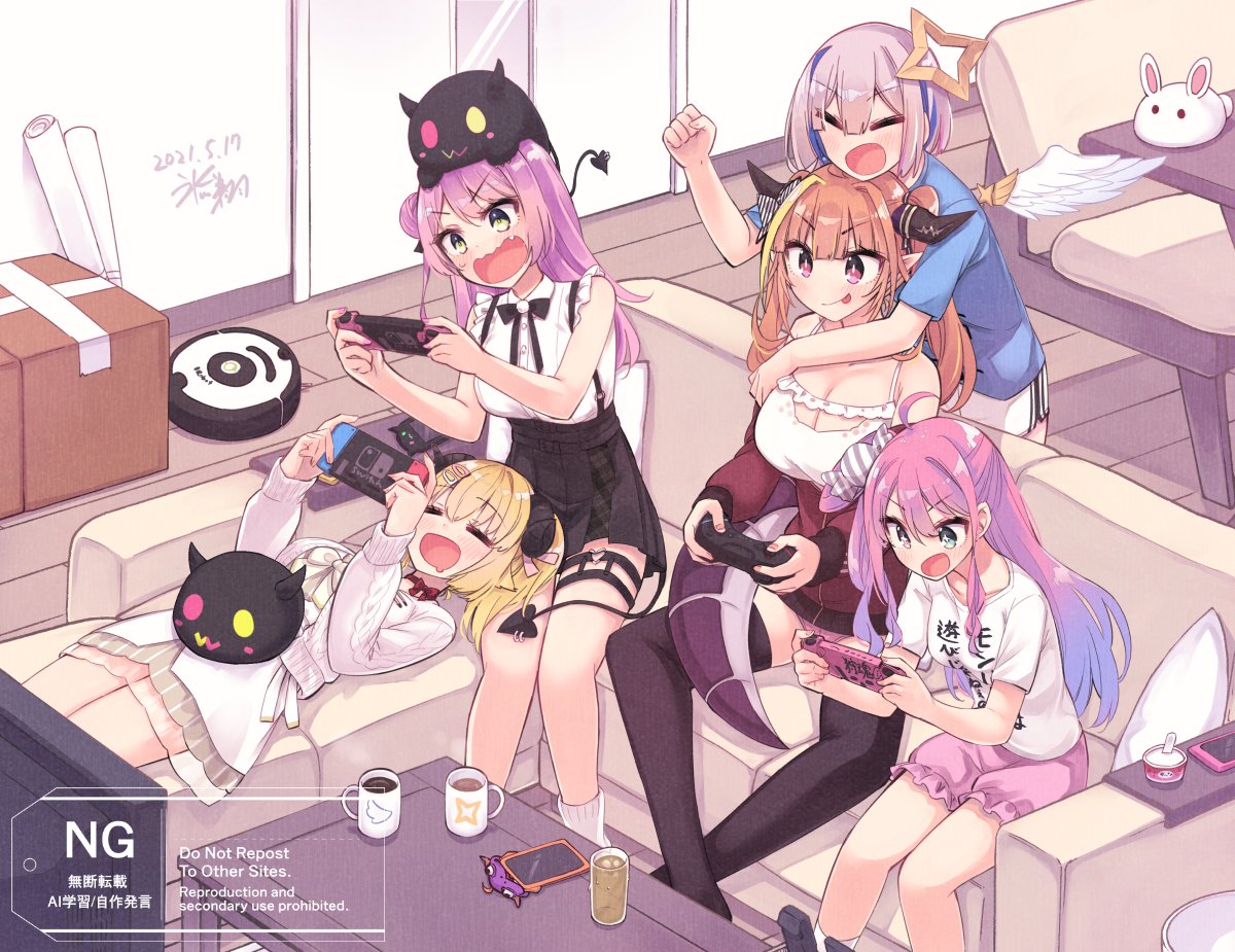 天音かなた ,ビビ ,姫森ルーナ ,桐生ココ ,常闇トワ ,常闇トワ(私服衣装) ,角巻わため 「」|氷川 翔のイラスト