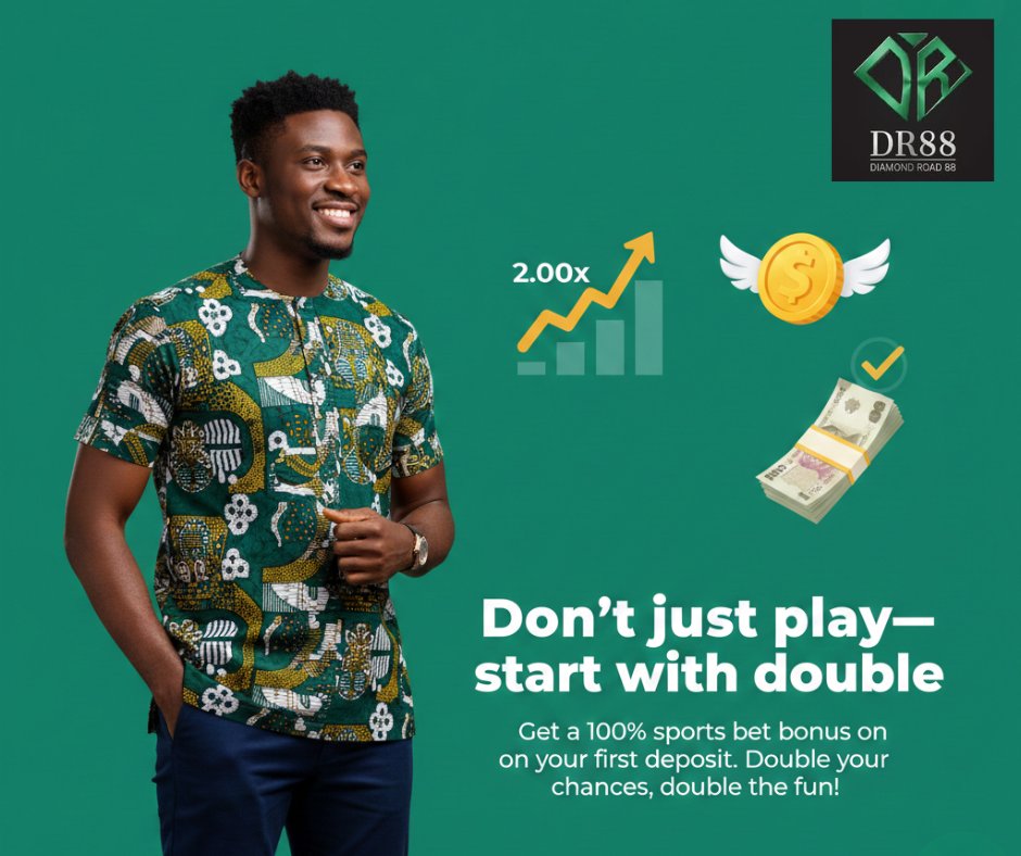 Don't just play—double your capital from Day 1! 💰

Get a 100% First Sports Bet Bonus on DR88 and start your winning streak with a double stack. 🦅🇳🇬

Claim yours now: bit.ly/diamondr88

#DR88 #BettingTwitter #AFCON2025 #DoubleYourStack #NaijaBet #FixedOdds #WinBig