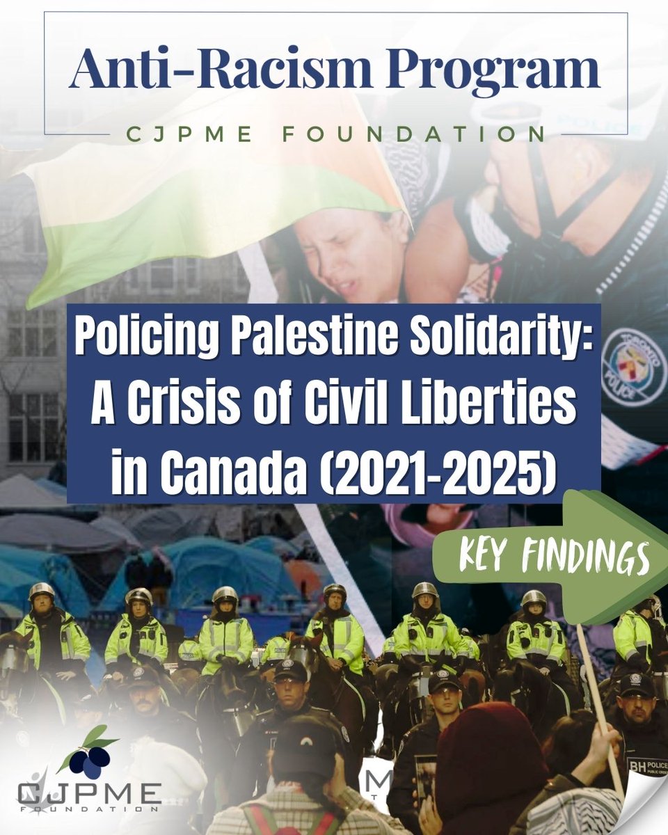 OpposeAPR's tweet image. Check out our latest report: Policing Palestine Solidarity: A Crisis of Civil Liberties in Canada (2021–2025). 
It looks at how Palestine solidarity protest has too often been treated as a “security” threat instead of protected democratic expression.
 cjpmefoundation.org/re_2025_12_22-…