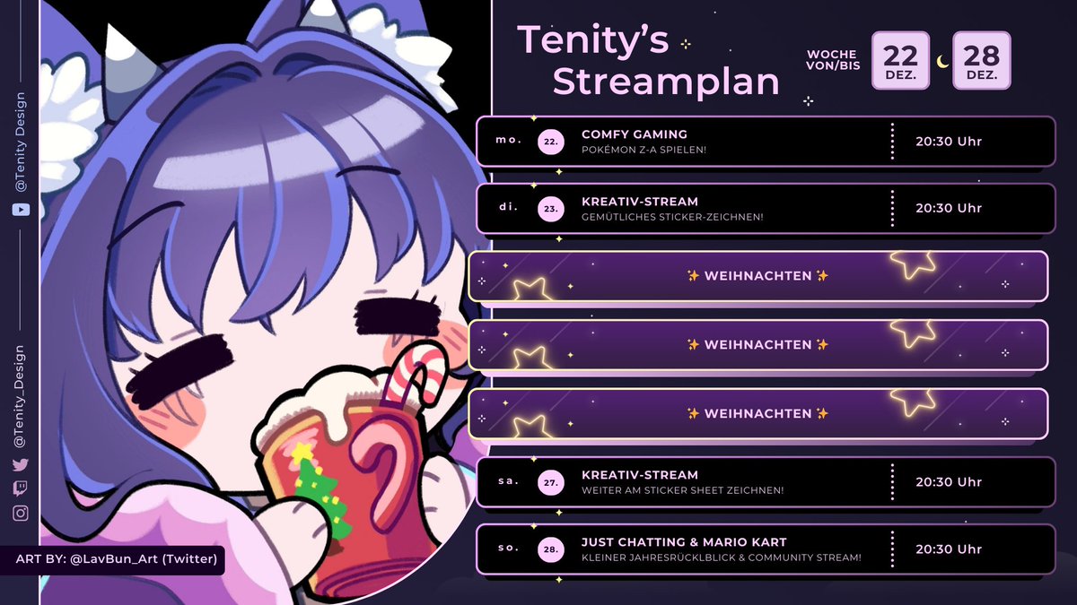 Tenity_Design's tweet image. Der letzte Streamplan dieses Jahr 🥺
#gervtuber