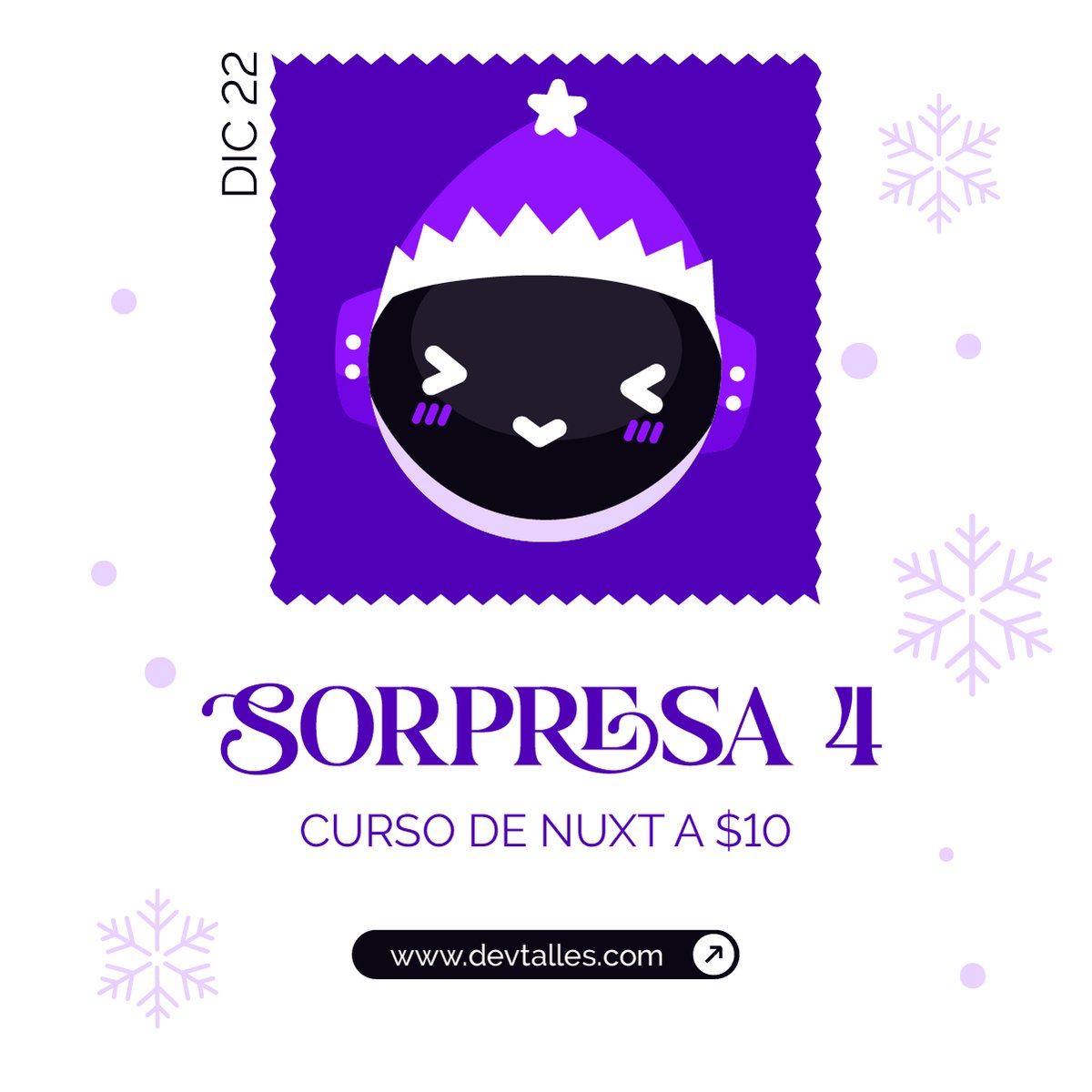 DevTalles's tweet image. 4⃣🎅🏻¡Cuarta Sorpresa antes de #Navidad: curso de #NuxtJS a $10 USD!

🎁Aprovecha y aprende el framework basado en #VueJS para crear aplicaciones web rápidas, modernas y optimizadas

🎄Para adquirirlo accede desde: cursos.devtalles.com/pages/5diasdes…

⌛️RECUERDA: La oferta expira en 24 horas.