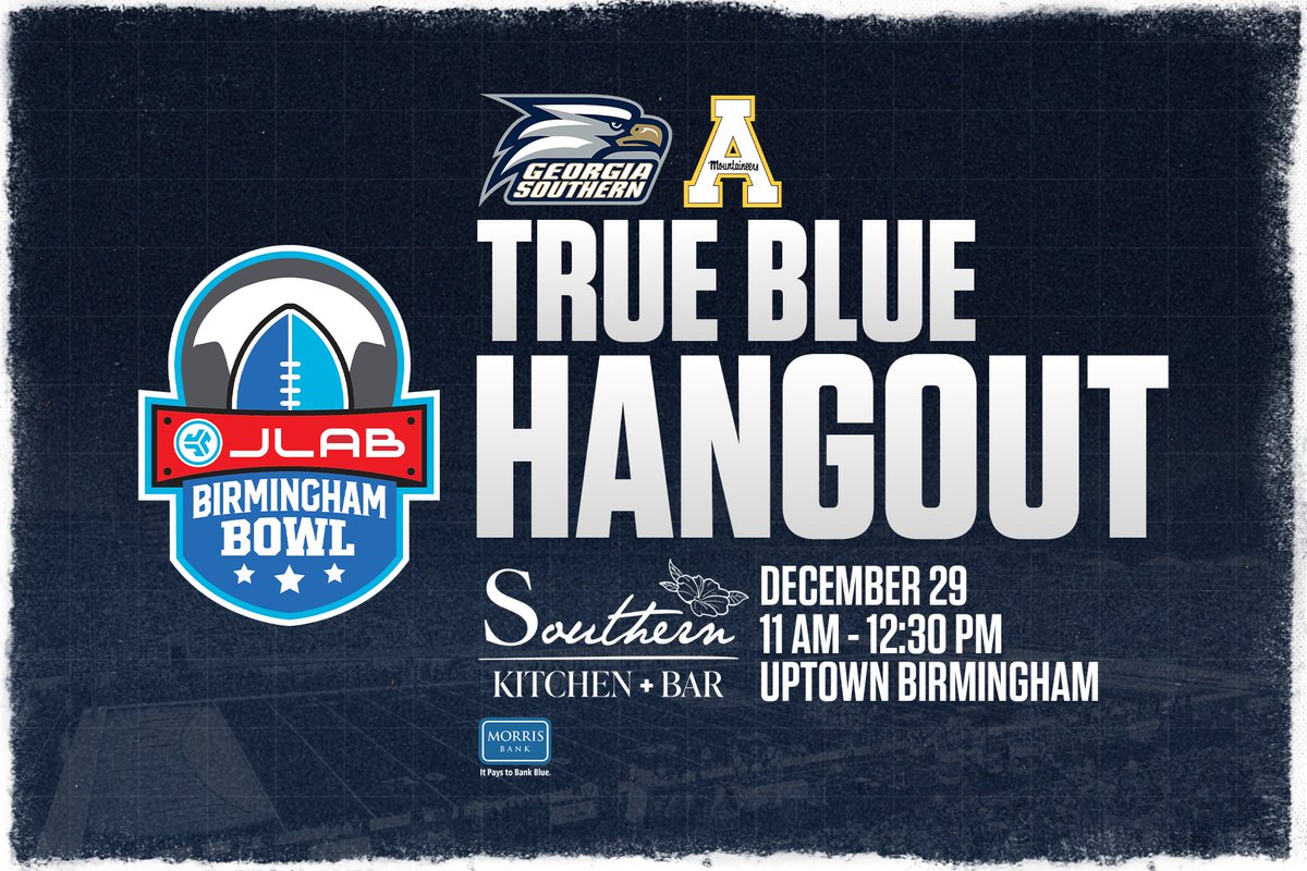Rolling into Birmingham?

Start your bowl game day at the True Blue Hangout with Eagle Nation!

📍 Southern Kitchen + Bar | Uptown Birmingham