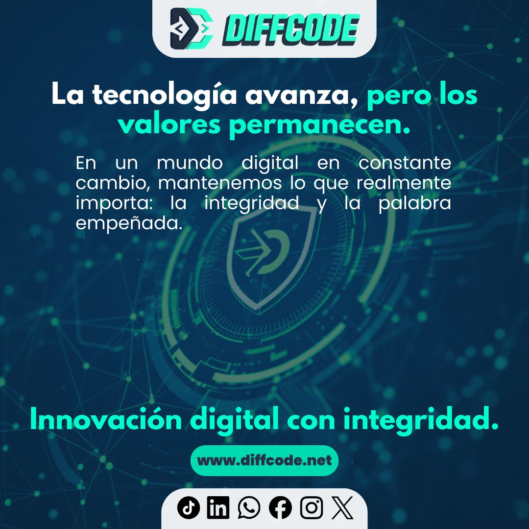 diffcode's tweet image. La tecnología cambia, la confianza no. 🤝 En #DIFFCODE elegimos la claridad: ✅ Comunicación sin rodeos. ✅ Visibilidad total de avances. ✅ Plazos cumplidos.

Tu negocio no puede esperar. 🚀 Soluciones reales aquí: 🔗 diffcode.net

#Software #Confianza #Tech
