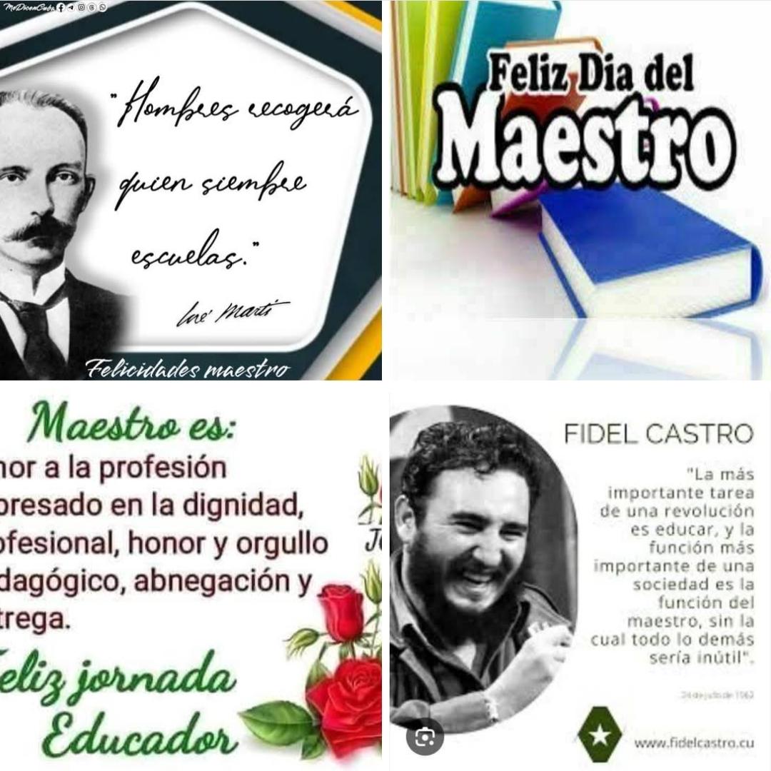 Felicidades a todos los que tienen el arte de educar. 
#Cuba