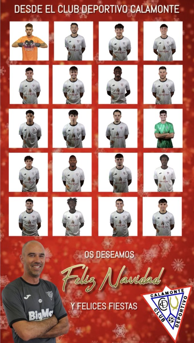 CCalamonte's tweet image. 🌲 FELIZ NAVIDAD 🌲
Desde el @CCalamonte queremos desearos unas felices fiestas y un próspero 2026 🎉🎁
Gracias a jugadores, familias, entrenadores y colaboradores por seguir caminando junto a nosotros un año más.
¡Juntos seguimos haciendo crecer este club! 🤍🤍