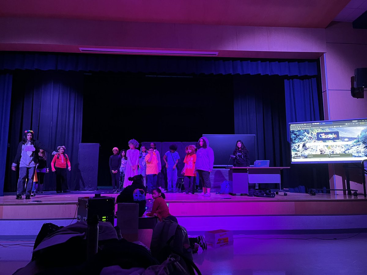 OSMS_CSL's tweet photo. OSMS winter theater production brings laughter, relevance and tech skills to the audience. Lead by Ms. Lynch with assistance from Mr. Grant and Mr. Liscinsky, over 30 students put on the best MS production for a few hundred parents, students &amp; staff. Great job Wolves! https://t.co/jHRC1rjGJj