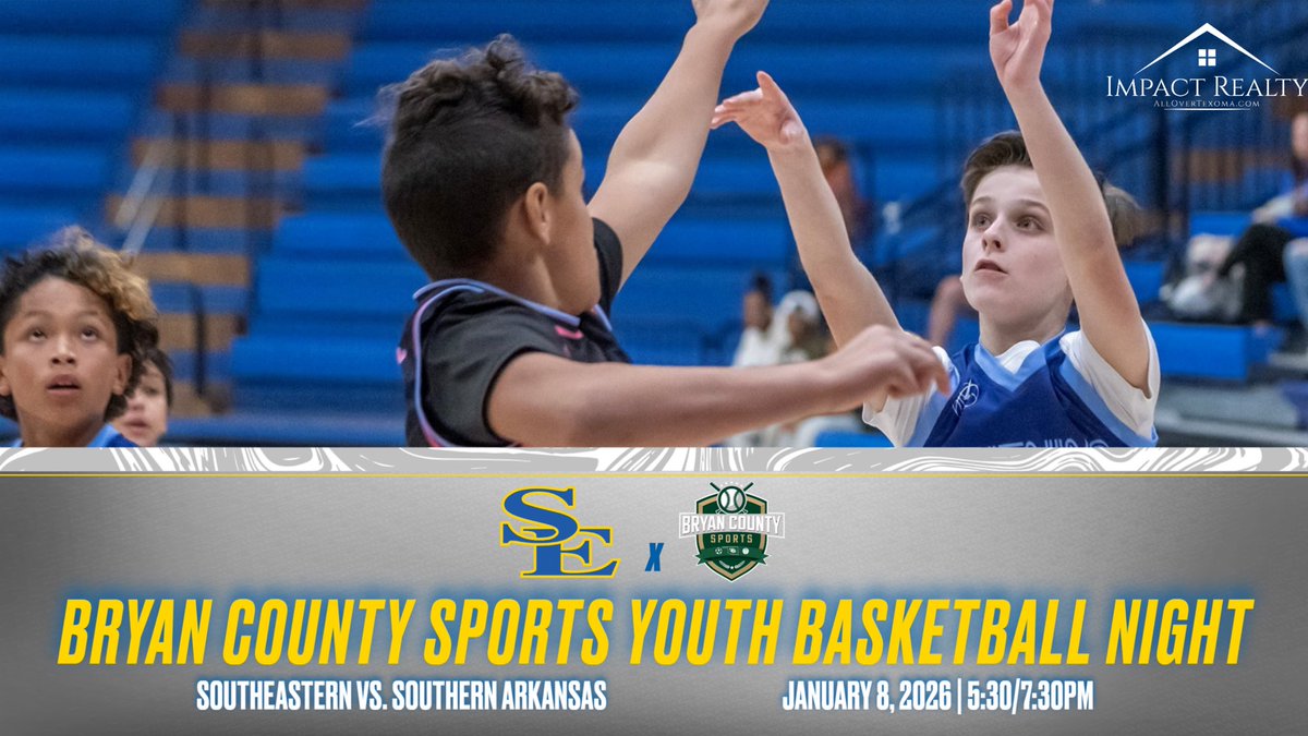 GoSoutheastern's tweet image. 𝙎𝙖𝙫𝙚 𝙩𝙝𝙚 𝘿𝙖𝙩𝙚‼️ SE Athletics is excited to host Bryan County Sports Night presented by Impact Realty LLC on Thursday, January 8th. All players and coaches will receive free admission! We hope to see you there!