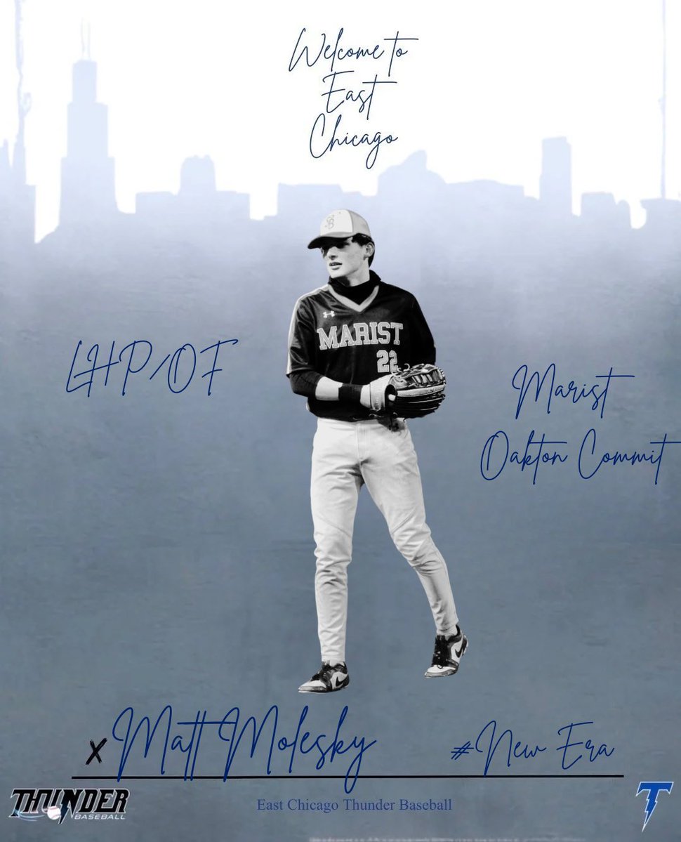 EChicagoThunder's tweet image. OFFICIAL: East Chicago Thunder Signing⚡

The East Chicago Thunder announce the signing of LHP/OF Matt Molesky. Molesky is currently a senior at Marist HS where he hit .440 while reaching base safely in over half of his at-bats as a junior. Matt is committed to Oakton College.…