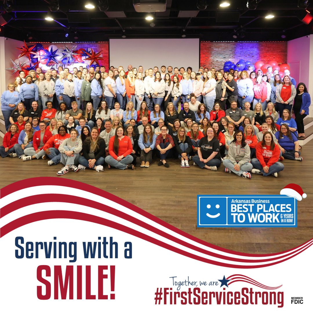 FirstServiceBnk's tweet image. At First Service Bank, our customers are the heart of who we are and our incredible associates make it possible to serve you with excellence every single day. Our team can’t wait to welcome you with a smile! 🎄

#FirstServiceStrong