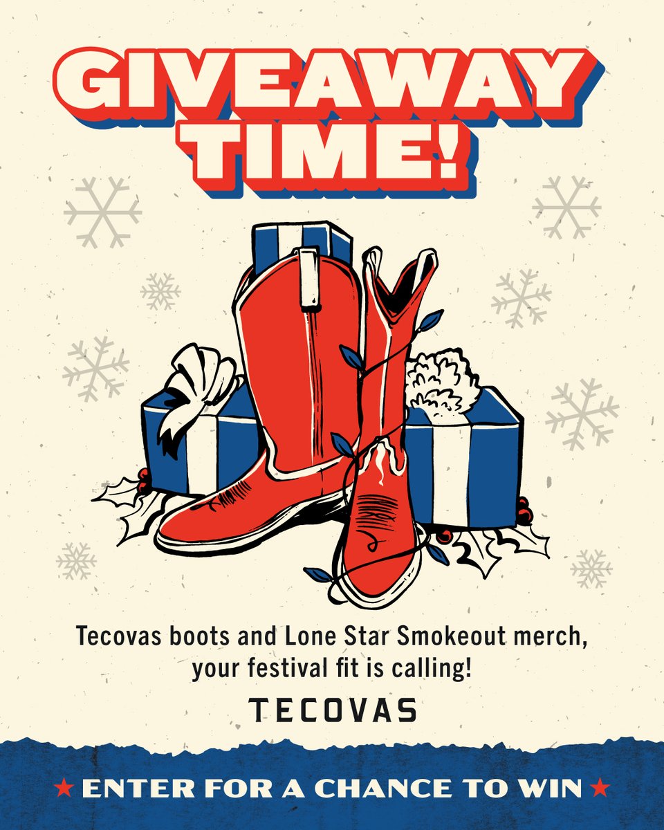 LoneSmokeout's tweet image. Step up your style with a new pair of Tecovas boots and Lone Star merch! 🤠 Enter for a chance to win:

🎁 Follow @lonestarsmokeout on Instagram
🎁 Tag 3 your boot-lovin’ besties in the comments