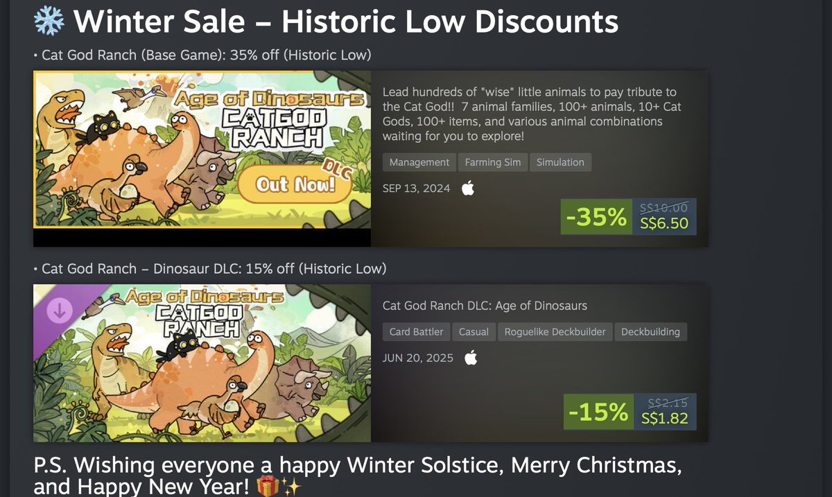 Cat God Ranch - OUT NOW on Steam🐱 tweet media