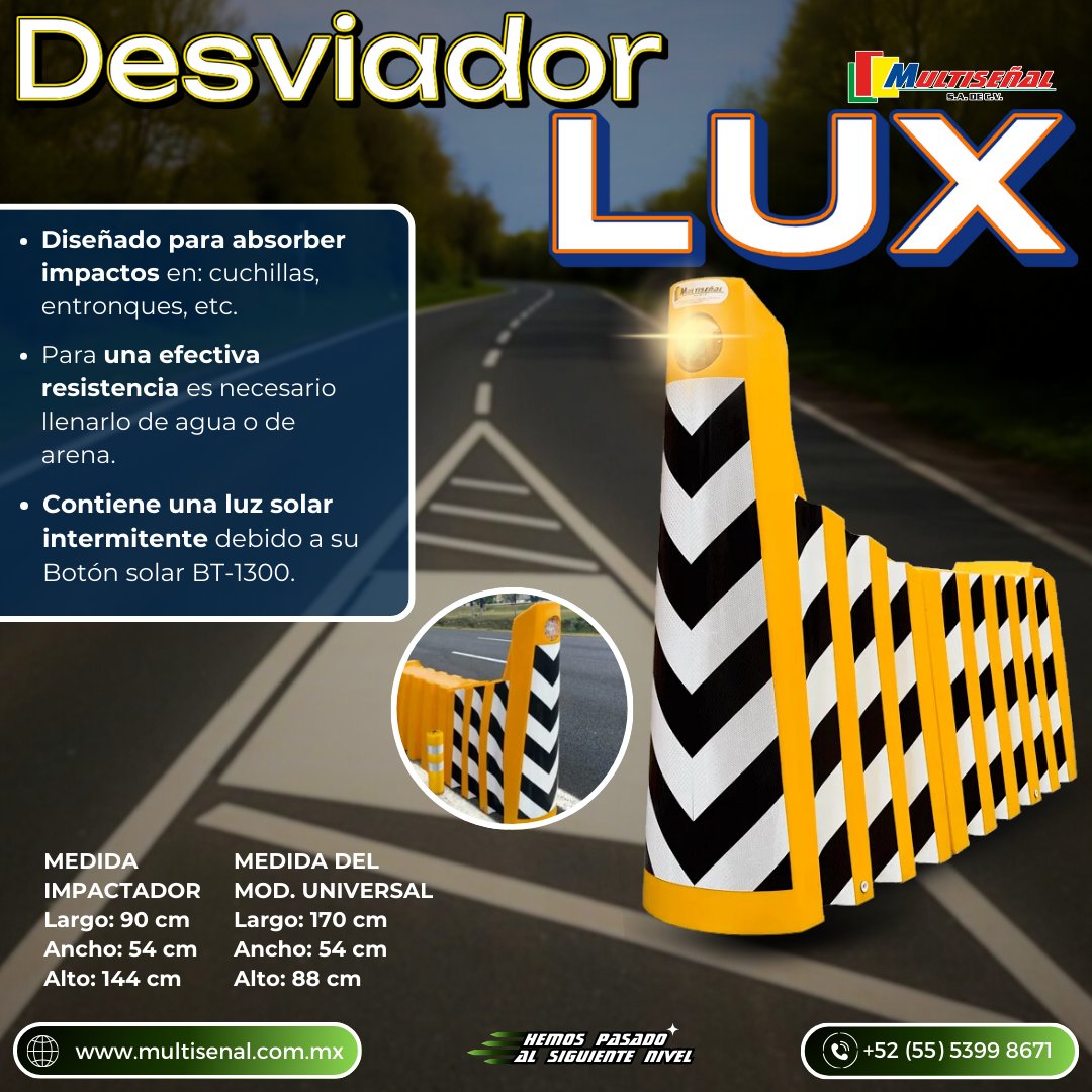 Potencia la seguridad en carreteras con un diseño que disipa la energía del impacto y reduce daños. Su sistema solar lo mantiene visible día y noche, garantizando protección constante.
multisenal.com.mx/productos-vial…
📞 Contáctanos: +52 (55) 5399-8671
💬 WhatsApp: +52 1 55 8811 2082