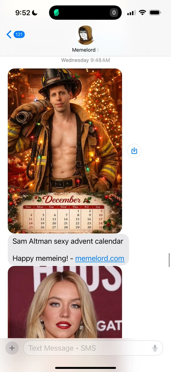 iamjasonlevin's tweet image. I built Meme Texts last year

Everyday I get 3-5 unhinged new trending meme templates texted to me

Now I feel like Dr. Frankenstein.

THE MONSTER IS ALIVEEEE

i never could’ve guessed that when i built an AI system to pick up the newest hottest memes, I’d get memes of:

- Sam…