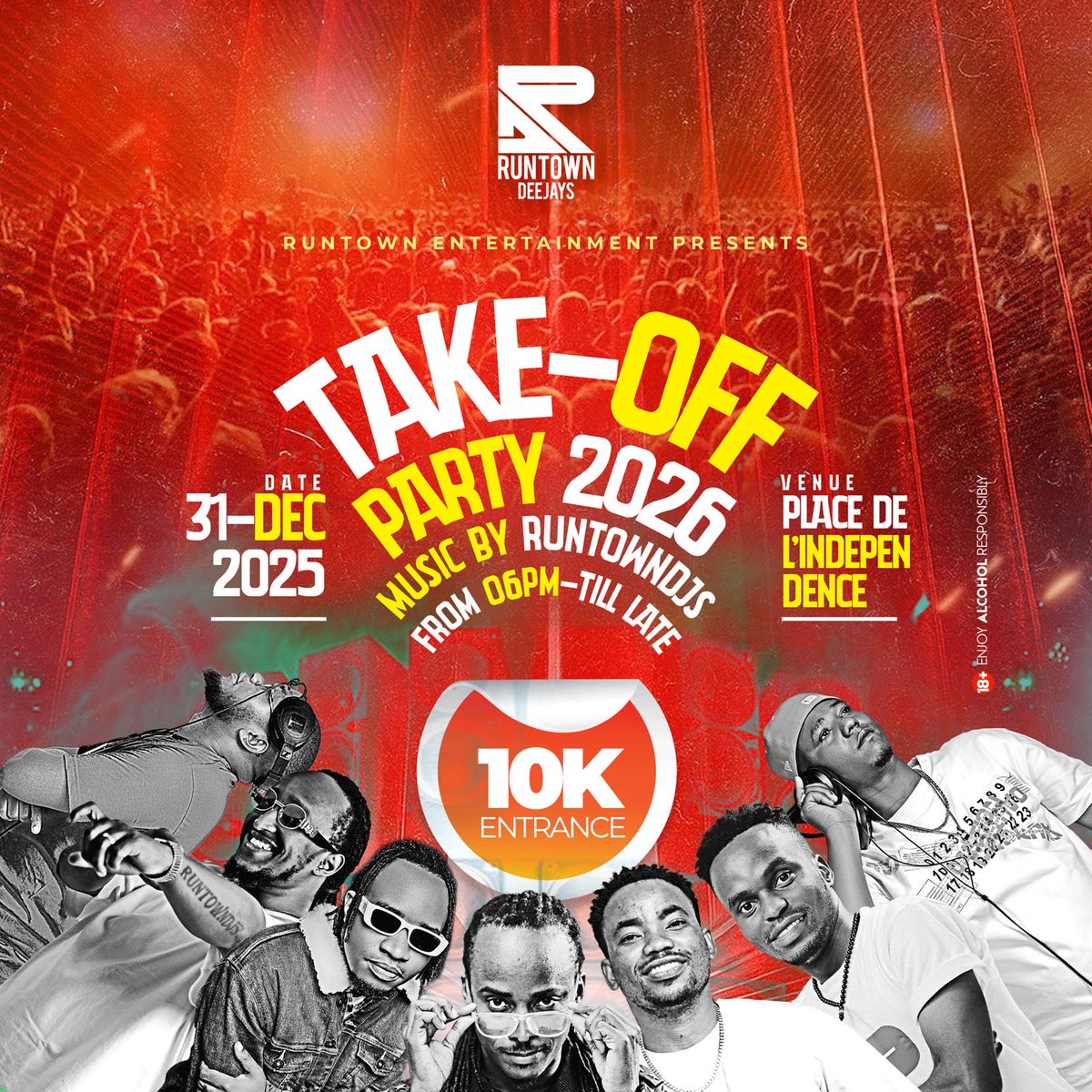 Take-Off Party 2026
🎧 31 DEC | 6PM–Late | Place de l’Indépendance
🎟️ 10K | Music by RUNTOWNDJS
Let’s end the year in style. #TakeOffParty2026