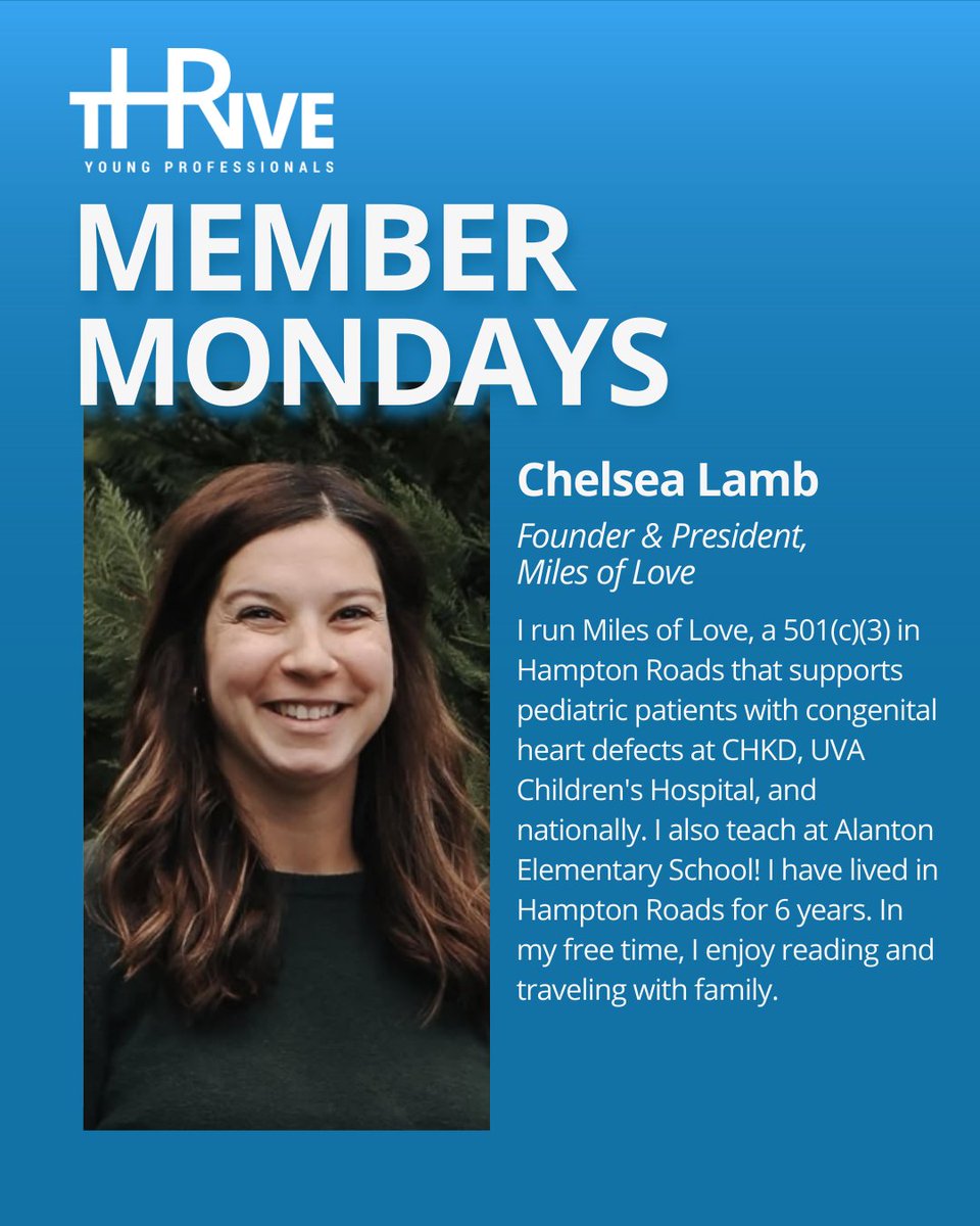 This Monday meet Chelsea Lamb! Chelsea is the Founder &amp; President of Miles of Love as well as a teacher at Alanton Elementary School. 

Please give Chelsea a warm welcome! 👋