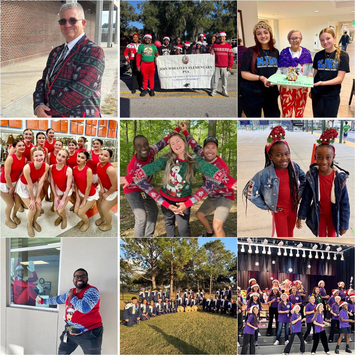 OCPSnews's tweet photo. ❤️💚 Before the break, our OCPS schools went all in on the holiday magic with parades, performances, food &amp; toy drives, spirit weeks... and just plain fun!

#ocps #WeAreOCPS #holidayvibes https://t.co/6cgC7loTio