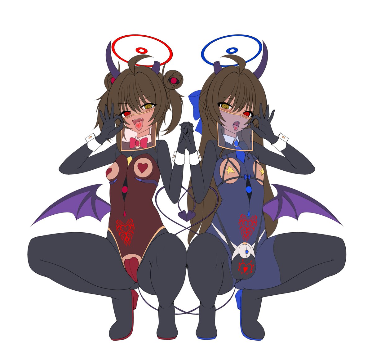 ぴっちり悪堕ち双子の下描きです!
完成絵は衣装とか色とか変わるかも😊 