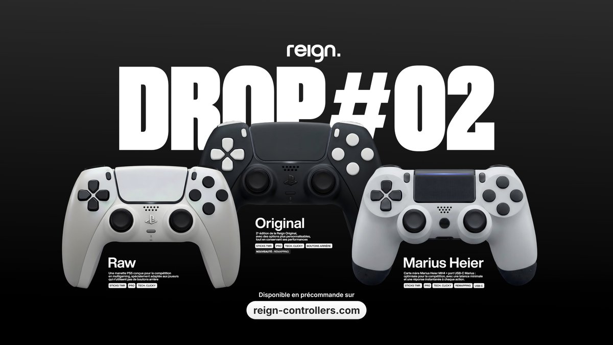 reignCtrls's tweet photo. 🚨 DROP#02 🚨

🛒Disponible en précommande dès maintenant. 

En collaboration avec @LowAn et @controllerlab_ ,  découvrez 3 nouveaux modèles pour ce drop :

1⃣ reign Original
2⃣ reign Marius Heier
3⃣ reign Raw

Plus d'infos en dessous 👇

(📦 Livraison dans toute l'Europe, y compris la Suisse et le Royaume-Uni)

Control the game, reign.