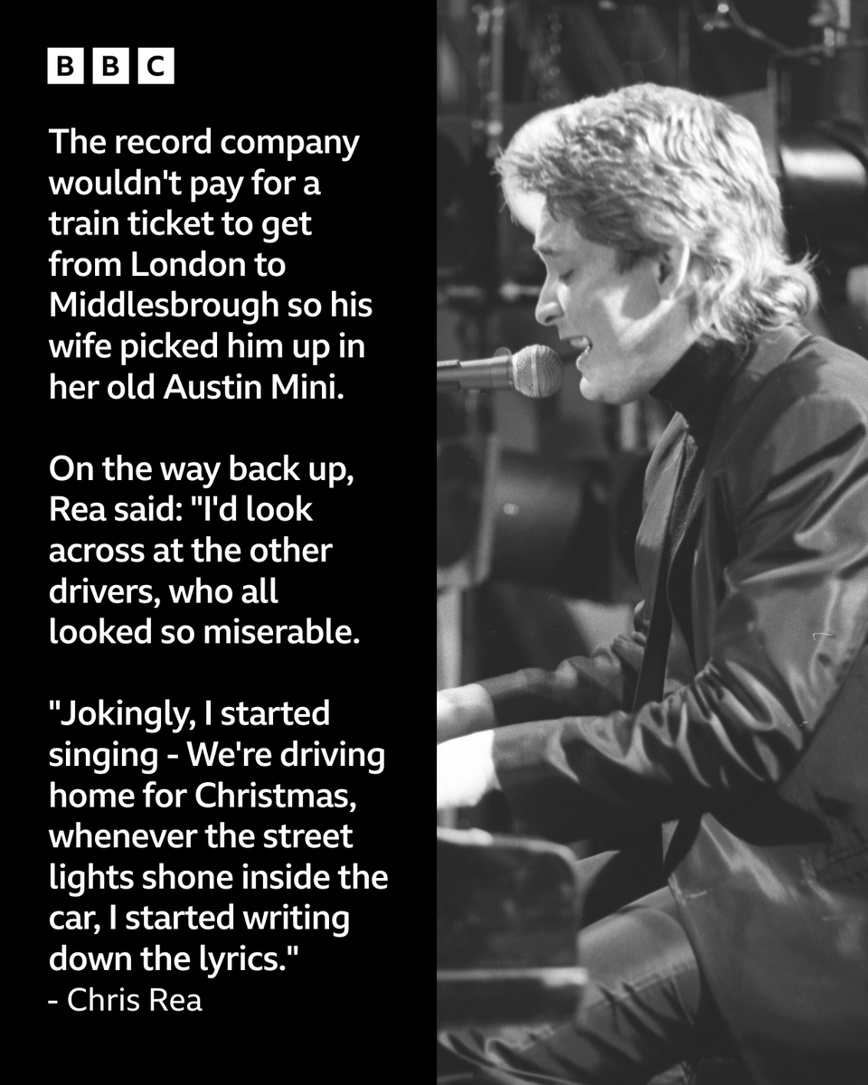 BBCTees's tweet photo. Teesside music icon Chris Rea, who has died at the age of 74, reminisced about how his classic Driving Home For Christmas came to be https://t.co/dpdXmW3dWh https://t.co/PttFthbc2U