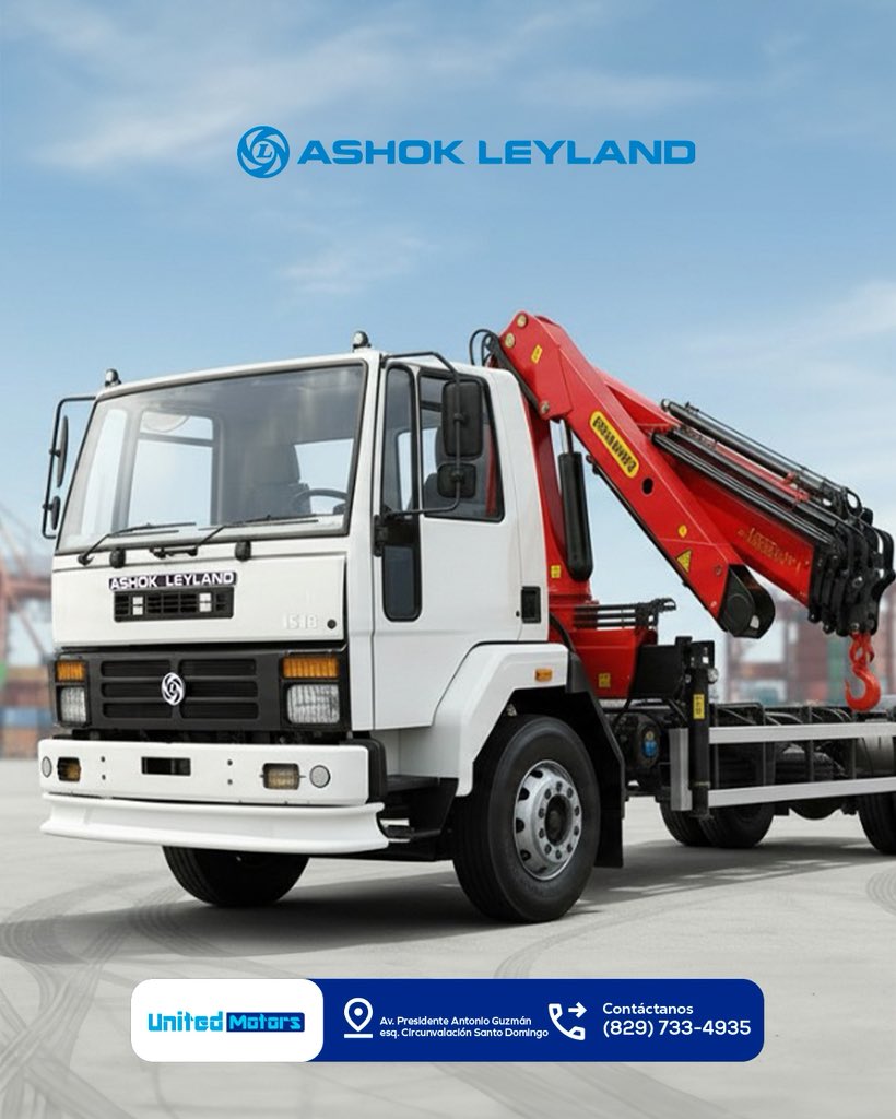 Potencia, estabilidad y capacidad para trabajos pesados.

Perfecto para operaciones en puertos, construcción y manejo de carga a gran escala.

📲 (829) 733-4835

#AshokLeylandRD #UnitedMotorsRD #CamionesPesados

<a href="/juantomasdiazi/">Juan Tomás Díaz</a> <a href="/narendramodi/">Narendra Modi</a> <a href="/IndiainDR/">India in Dominican Republic & Haiti</a> <a href="/RDenIndia/">Dominican Embassy in India</a> <a href="/FRCOMPRESH/">Francisco Comprés H.</a>