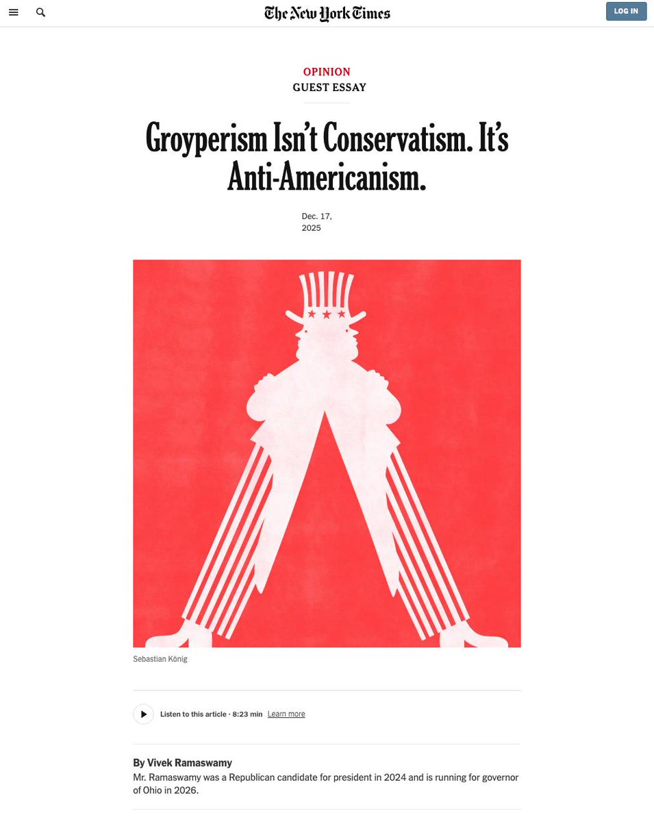 Communism_Kills's tweet image. The New York Times changed the headline of Vivek's "What Is an American?" piece to "Groyperism Isn’t Conservatism. It’s Anti-Americanism."

Probably because, naturally, everyone--groypers included--mocked him for it.

Don't believe me? Check for yourself: archive.is/https://www.ny…