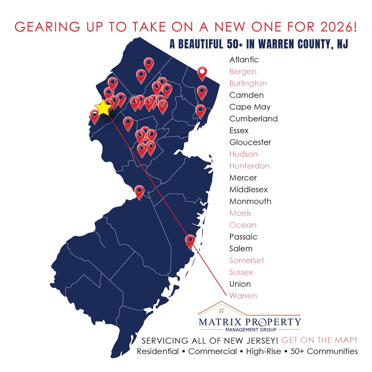MatrixPMGroupNJ's tweet image. We are coming in hot in 2026 taking on a new 50+ community in Warren County, NJ!

We cannot wait to get started.

Your success is our reputation.
At Matrix - Your Home Matters!

matrixpmgroup.com
908-852-0064

#hoacommunity #hoapresident #hoaboard #njhoa #pahoa #wegetitdone