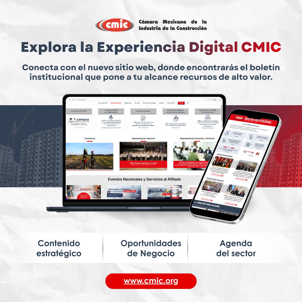 🌐 #CMIC evoluciona contigo.

Descubre nuestro nuevo sitio web, un espacio digital renovado que reúne información estratégica, recursos de alto valor y una navegación más sencilla para mantenerte siempre actualizado. 

Explora la #experienciadigital
👉 cmic.org